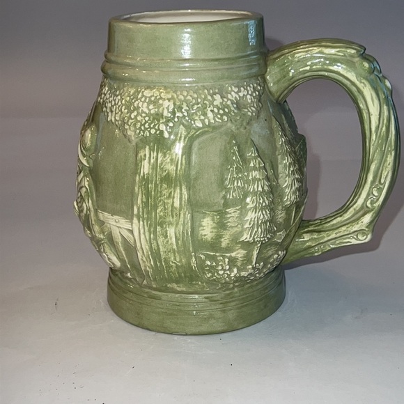 Ceramic Vintage Green Beer Mug Excellent Condition - Picture 2 of 7
